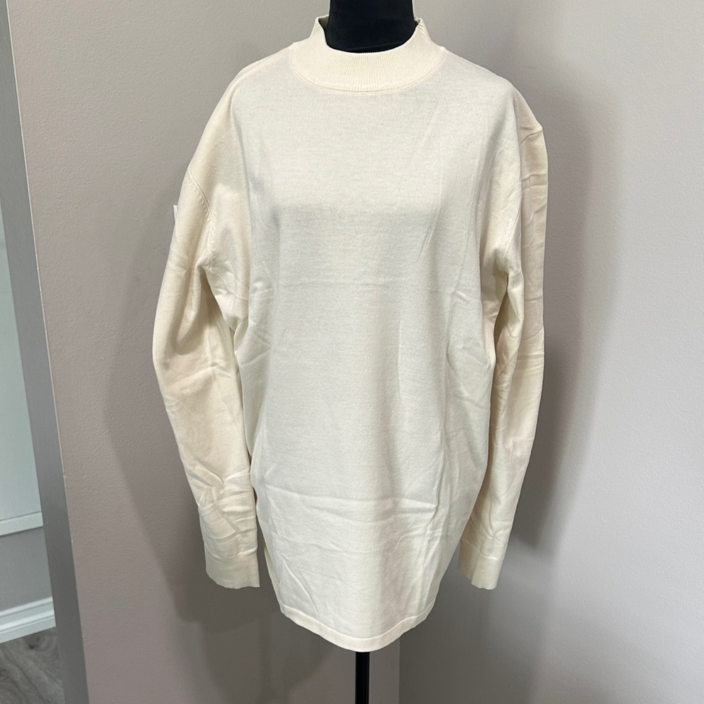 Men’s turtleneck Long Sleeve Cream Top